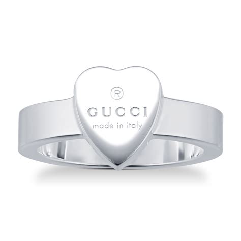 gucci silver sterling ring men|gucci trademark silver heart ring.